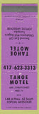 Matchbook Cover - Tahoe Motel Joplin MO WEAR
