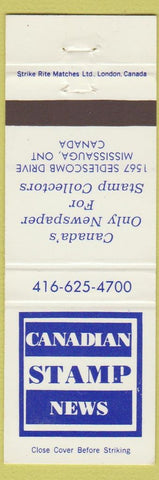 Matchbook Cover - Canadian Stamp News Mississauga ON