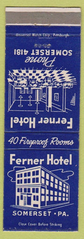 Matchbook Cover - Ferner Hotel Somerset PA blue