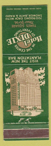 Matchbook Cover - Hotel Dixie New York City