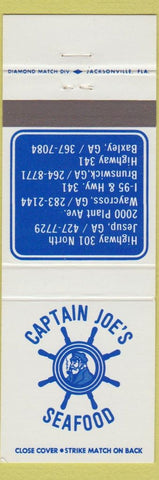 Matchbook Cover - Captain Joe's Seafood Jesup GA Brunswick Baxley