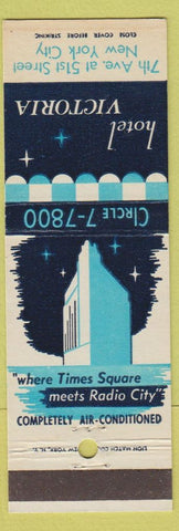 Matchbook Cover - Hotel Victoria New York City
