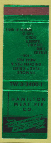 Matchbook Cover - Hamilton Meat Pie Detroit MI