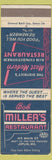 Matchbook Cover - Bob Miller's Restaurant Joplin MO