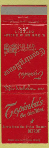 Matchbook Cover - Topinka's Detroit MI WEAR