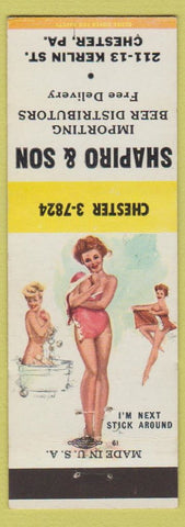 Matchbook Cover - Shapiro Son Beer Distributors Chester PA pinup