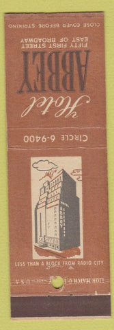 Matchbook Cover - Hotel Abbey New York City
