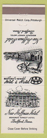 Matchbook Cover - New Hoffman Hotel Bedford PA