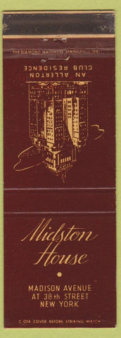 Matchbook Cover - Midston House New York City Hotel