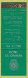 Matchbook Cover - Hotel St Charles ST Charles MO WORN