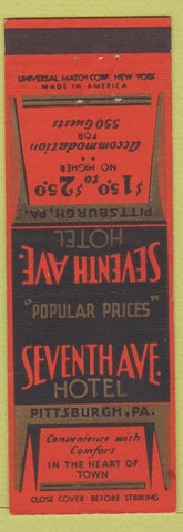 Matchbook Cover - Seventh Ave Hotel Pittsburgh PA WEAR