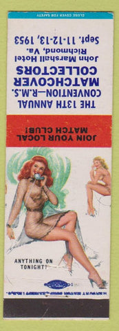 Matchbook Cover - RMS Convention 1953 Richmond VA pinup Egypt PA