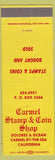 Matchbook Cover - Carmel Stamp Coin Shop Carmel by the Sea CA