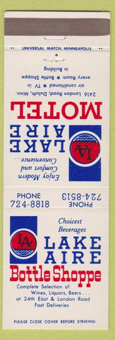 Matchbook Cover - Lake Aire Motel Duluth MN