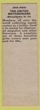 Matchbook Cover - United Matchonians Morgantown WV match club pinup