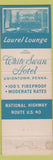 Matchbook Cover - White Swan Hotel Uniontown PA