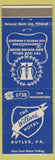 Matchbook Cover - Willard Hotel Butler PA