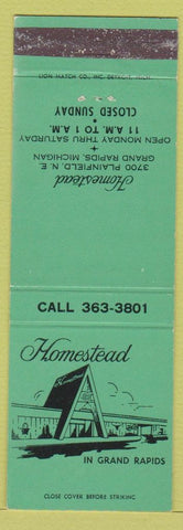 Matchbook Cover - Homestead Grand Rapids MI WEAR