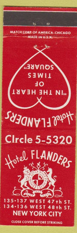Matchbook Cover - Hotel Flanders New York City