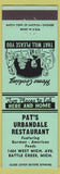Matchbook Cover - Pat's Urbandale Restaurant Battle Creek MI