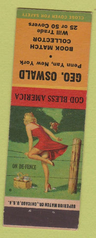 Matchbook Cover - Geo Oswald Match Collector Penn Yan NY pinup