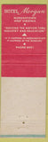 Matchbook Cover - Hotel Morgan Morgantown WV