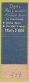 Matchbook Cover - New Centre Hotel Detroit MI