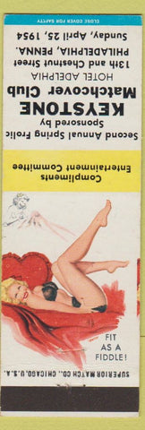 Matchbook Cover - Keystone Match Club 1954 pinup Philadelphia PA