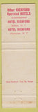 Matchbook Cover - Hotel Richford Erie PA WORN Buffalo NY Rochester