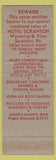 Matchbook Cover - Hotel Scranton PA