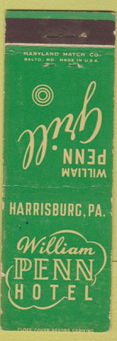 Matchbook Cover - William Penn Hotel Harrisburg PA WEAR