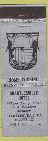 Matchbook Cover - Shartlesville Hotel PA WEAR