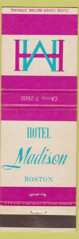 Matchbook Cover - Hotel Madison Boston MA
