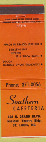 Matchbook Cover - Southern Cafeteria St Louis MO Orange