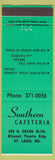 Matchbook Cover - Southern Cafeteria St Louis MO Green