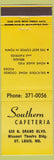 Matchbook Cover - Southern Cafeteria St Louis MO yellow