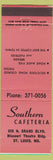 Matchbook Cover - Southern Cafeteria St Louis MO Salmon WEAR