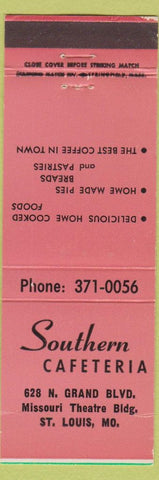 Matchbook Cover - Southern Cafeteria St Louis MO Salmon WEAR
