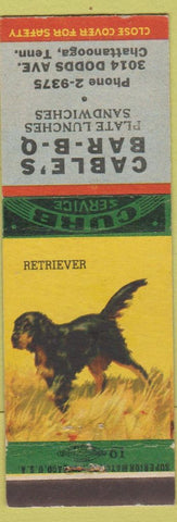 Matchbook Cover - Cables BBQ Chattanooga TN Retriever Dog