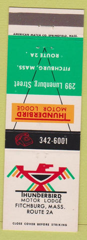 Matchbook Cover - Thunderbird Motor Lodge Fitchburg MA
