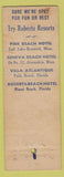 Matchbook Cover - Arthur Roberts Hotels Brainerd MN Alexandra Miami FL WEAR