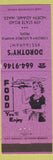 Matchbook Cover - Dorothy's Restaurant North Adams MA girlie Purple