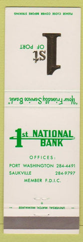 Matchbook Cover - 1st National Bank Port Washington Saukville WI