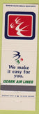 Matchbook Cover - Ozark Air Lines airline