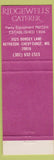 Matchbook Cover - Ridgewells Catering Bethesda Chevy Chase MD WEAR