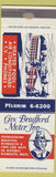 Matchbook Cover - Governor Bradford Motor Inn Plymouth MA