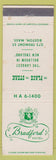Matchbook Cover - Bradford Hotel Boston MA
