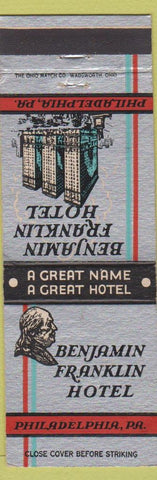 Matchbook Cover - Benjamin Franklin Hotel Philadelphia PA