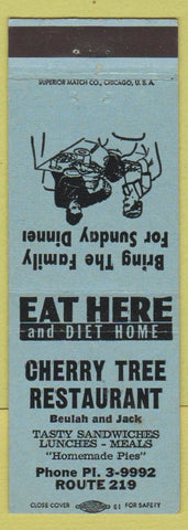 Matchbook Cover - Cherry Tree Restaurant Cherry Tree PA? Blue
