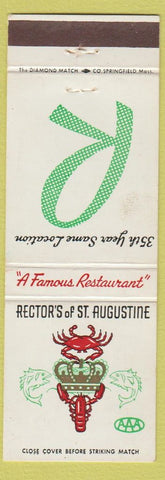 Matchbook Cover - Rector's of St Augustine FL WEAR